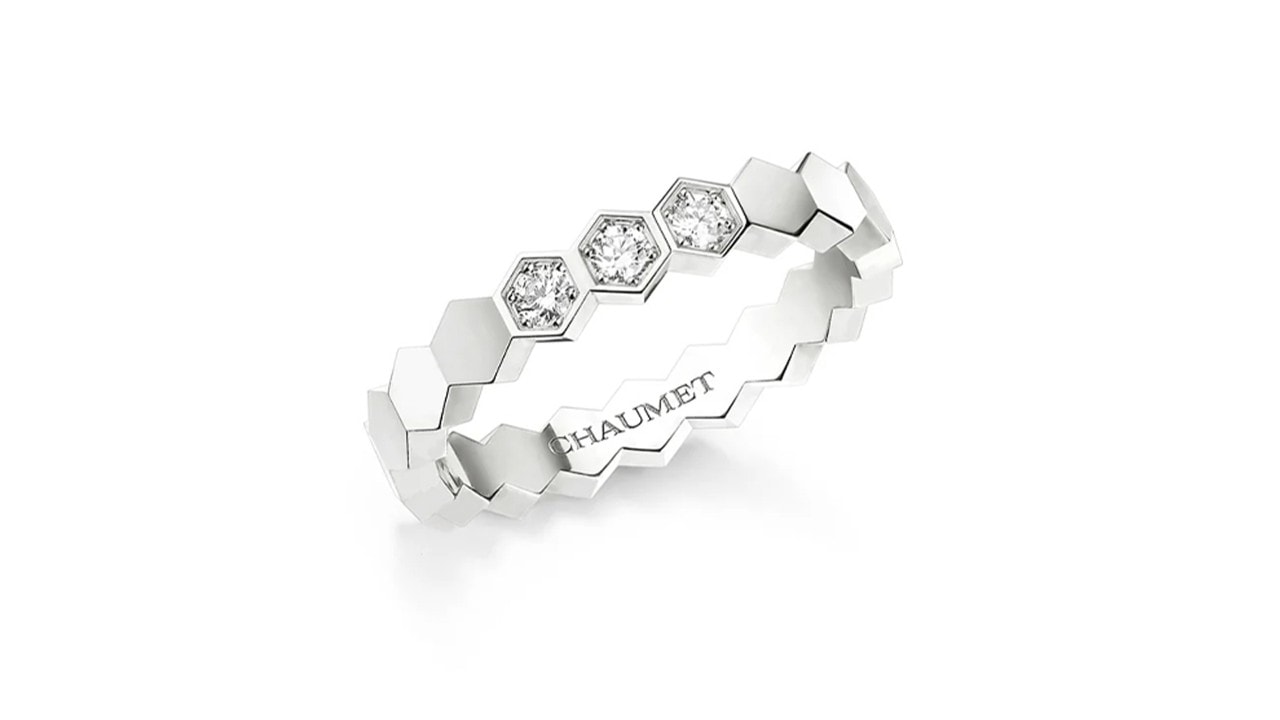 Silver diamond ring from Chaumet, a luxury jewellery brand in Singapore