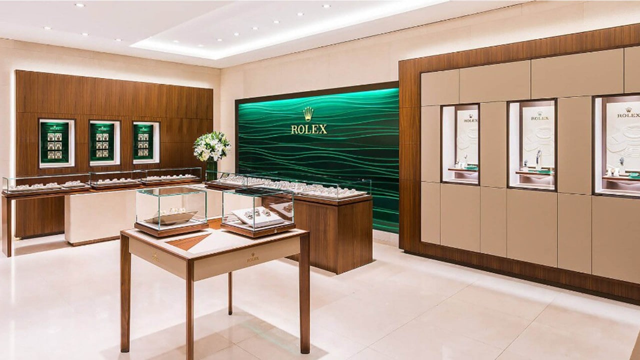 Store interior of a luxury watch brand in Singapore, Rolex, at Marina Bay Sands