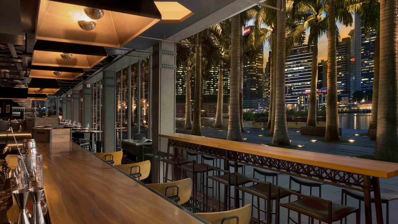 View from Bread Street Kitchen, the best waterfront bar in Singapore