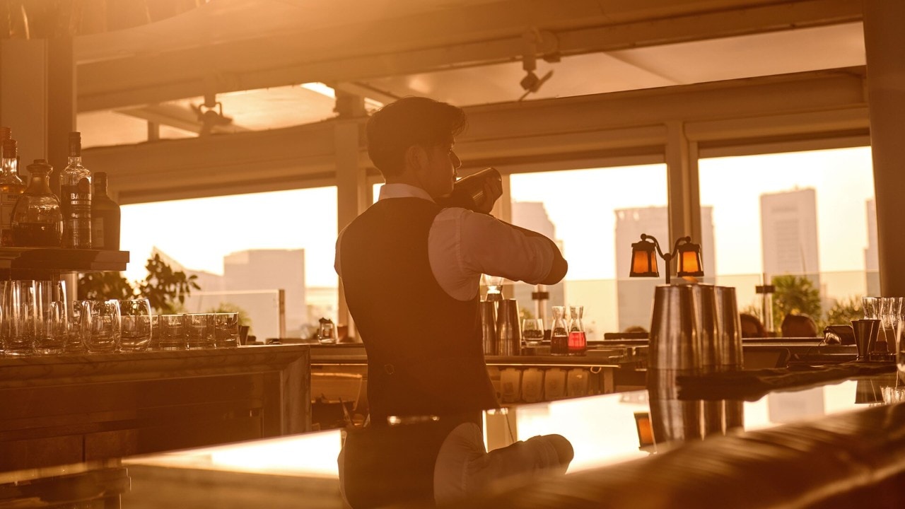 Bartender preparing cocktail from Spago Bar & Lounge, a top cocktail bar in Singapore