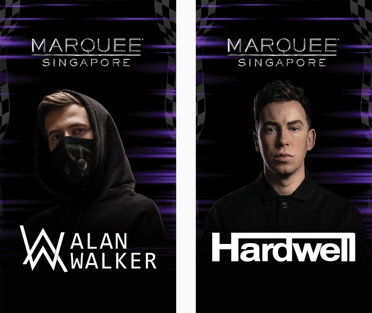DJs, Alan Walker and Hardwell, taking the stage at one of the top nightclubs in Singapore