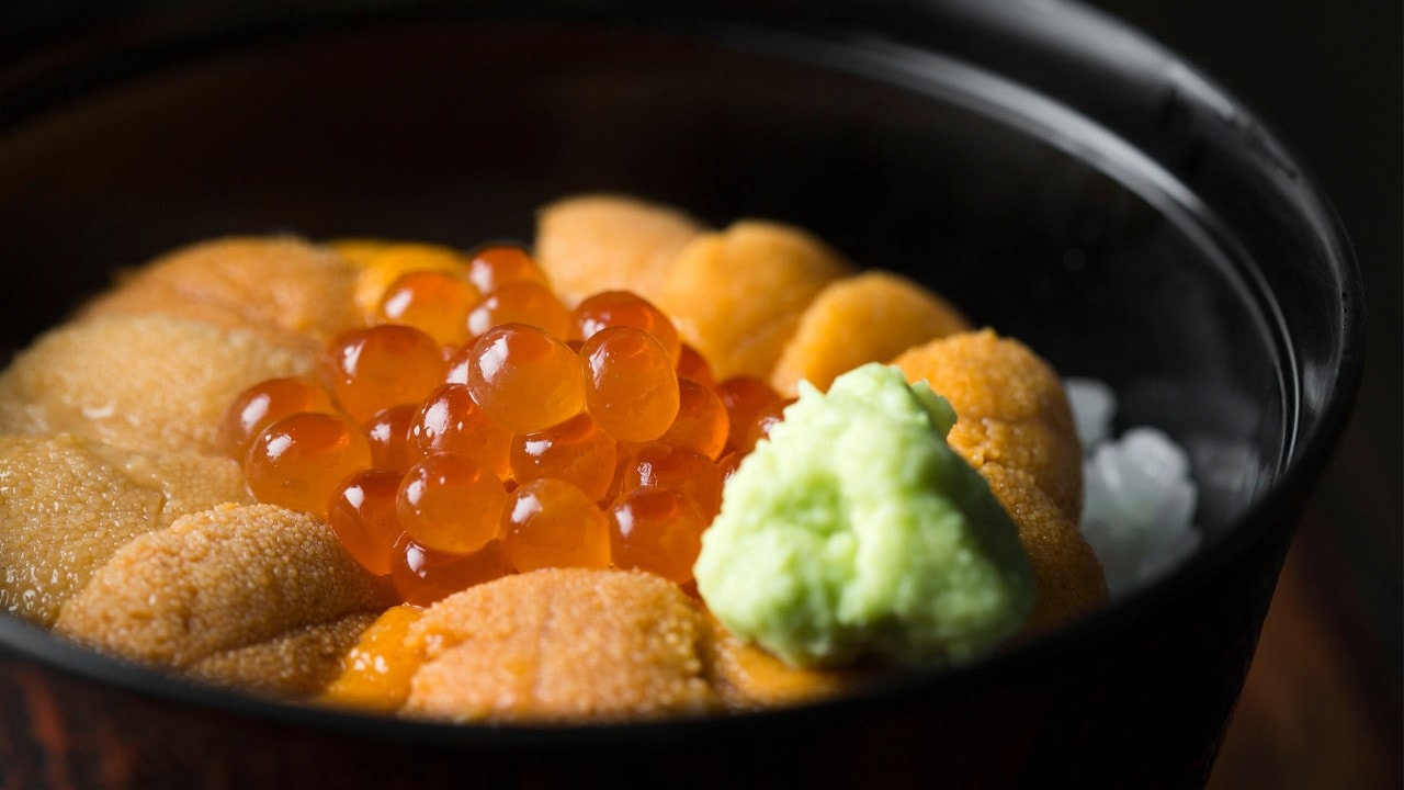 Sea urchin set on Rice at Waku Ghin by Tetsuya Wakuda