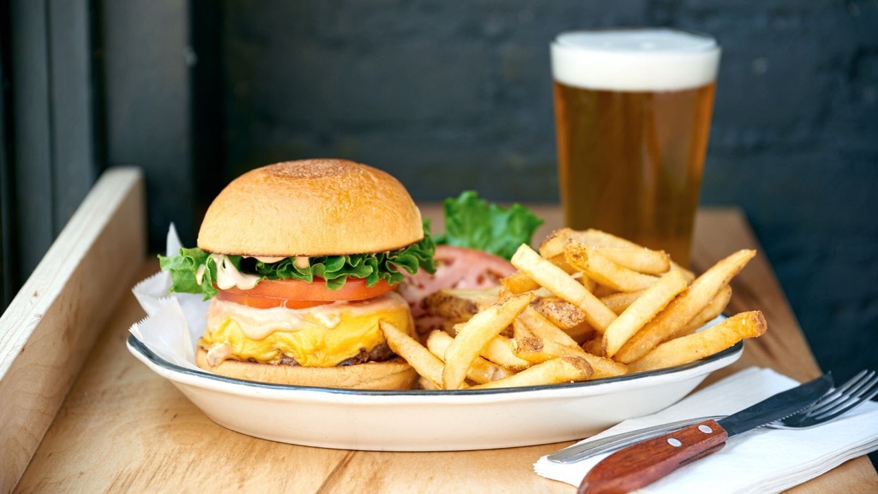 Burger with fries from Black Tap, one of the best gourmet burger restaurants in Singapore at Marina Bay Sands