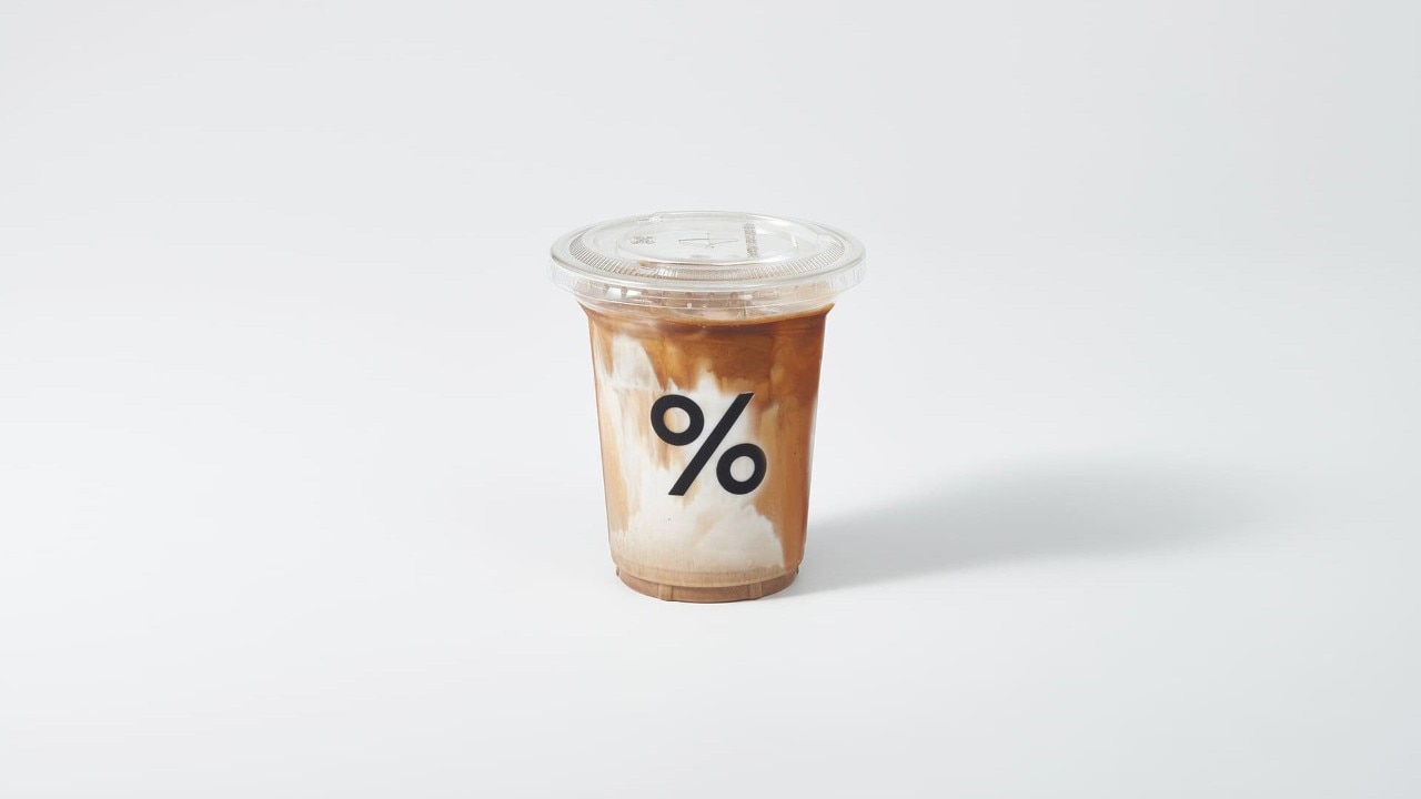 Iced coffee from % Arabica, offering one of the best coffees in Singapore