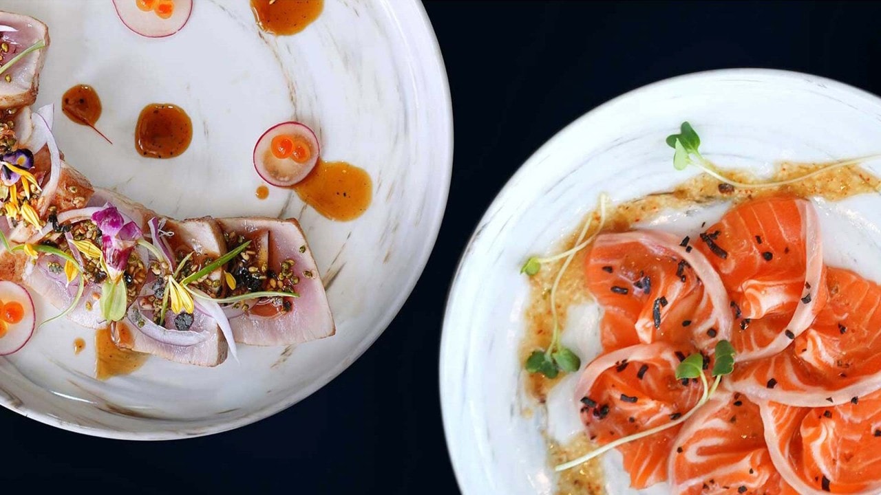 Raw salmon pizza from Sen of Japan, a top Japanese casual dining spot in Singapore