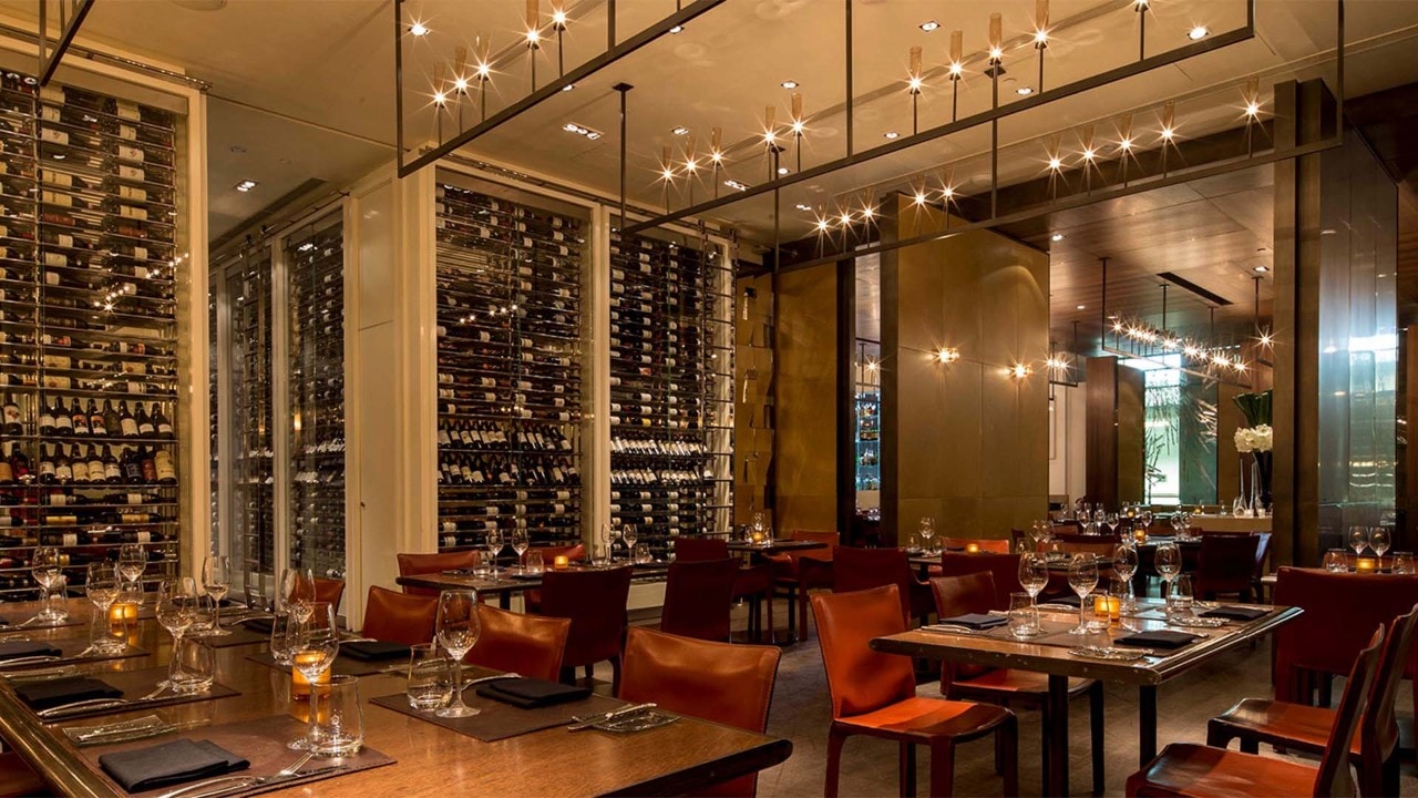 Interior of CUT, a fine dining steakhouse restaurant in Singapore