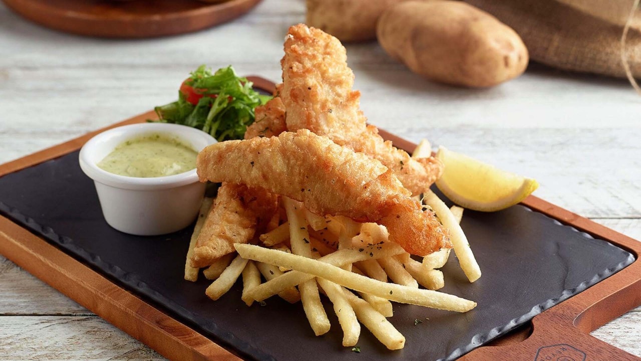 Fish and chips, a classic western cuisine at Beanstro, Marina Bay Sands