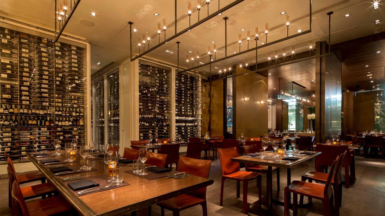 Interior dining area of CUT, celebrity chef restaurant in Singapore