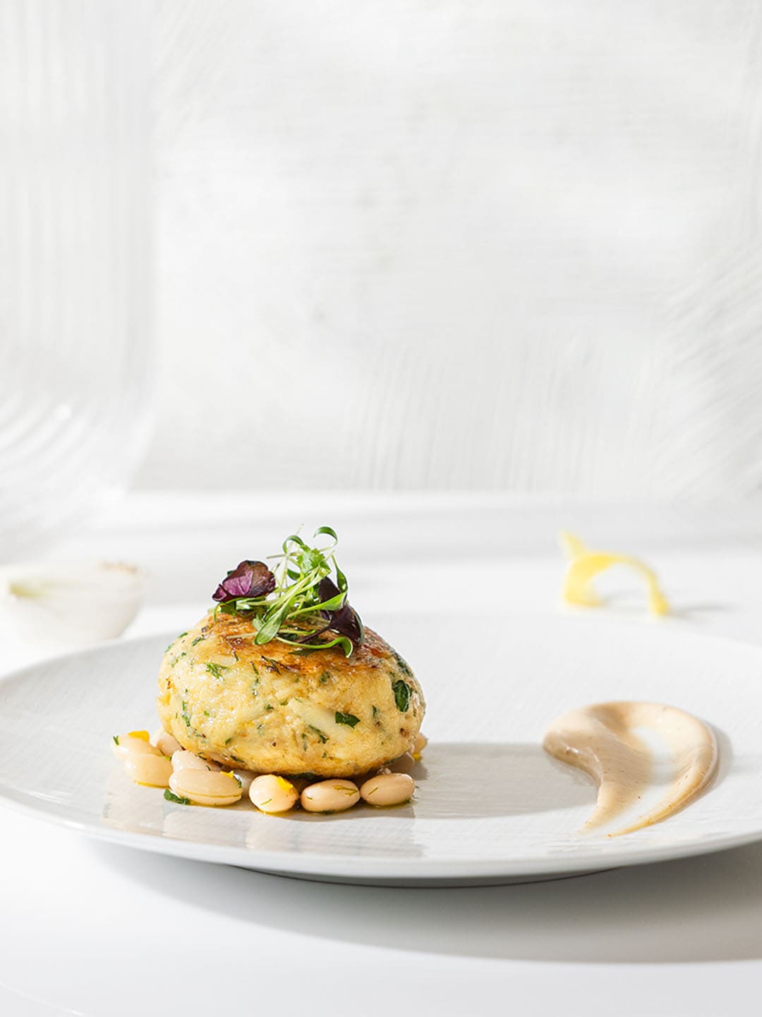 Crab cake from Estiatorio Milos, a Greek fine dining restaurant that serves dinner in Singapore
