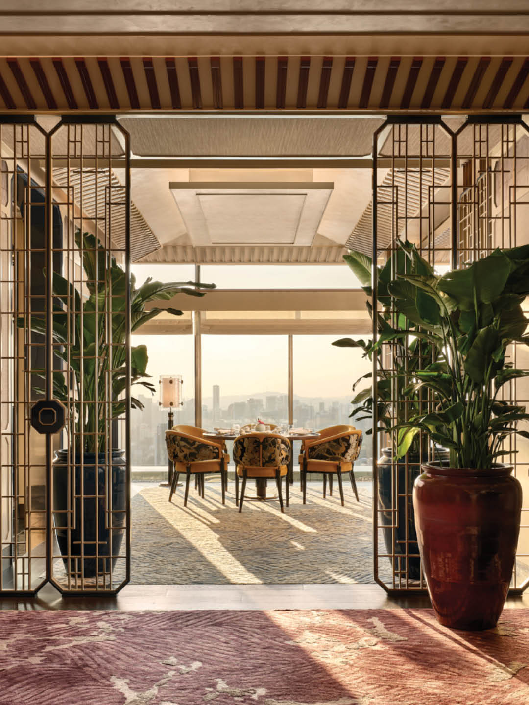 Interior of Jin Ting Wan, an elevated restaurant for dinner in Singapore