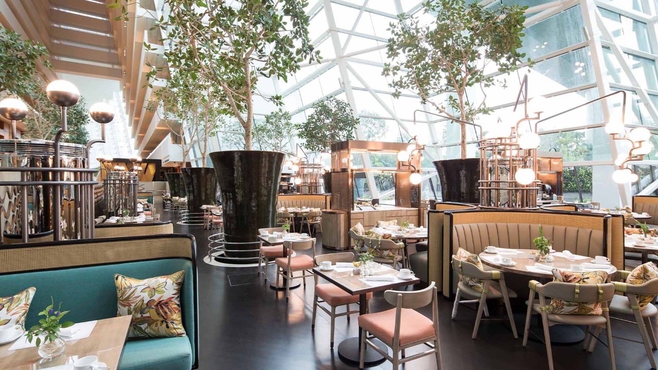 Dining area at RISE, the best dinner places in Singapore