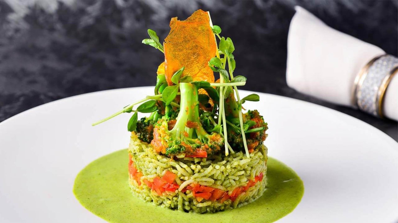 Dish from Punjab Grill, a fine dining vegetarian restaurant in Singapore