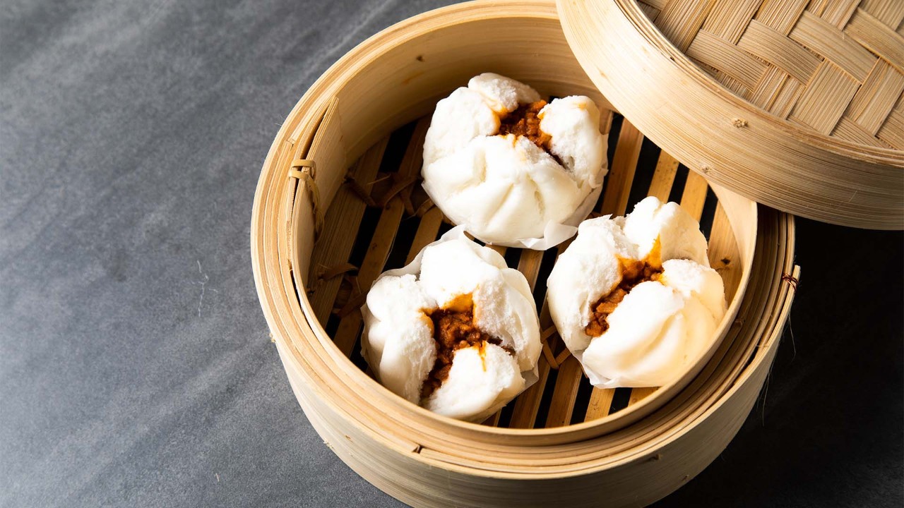 Char siu bao, steamed pork barbecue buns, a traditional dim sum dish