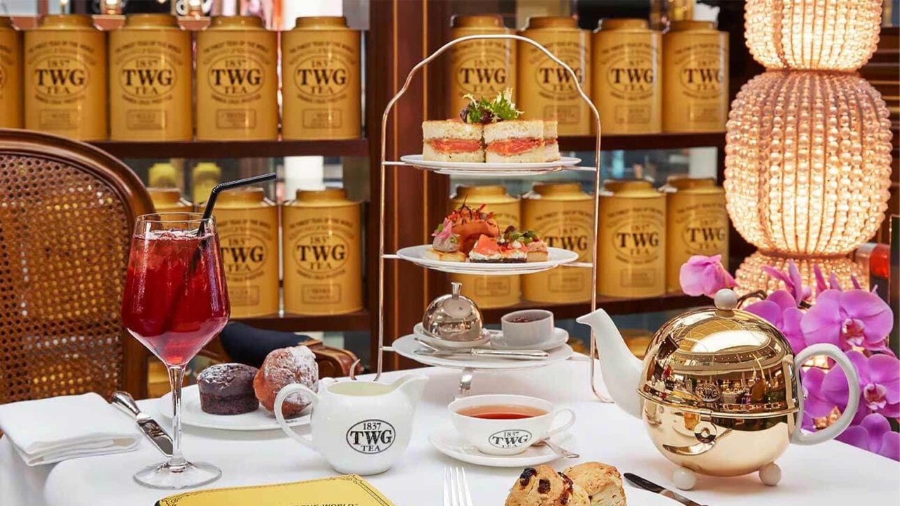 High tea at TWG, Marina Bay Sands, after dining at dim sum restaurants in Singapore