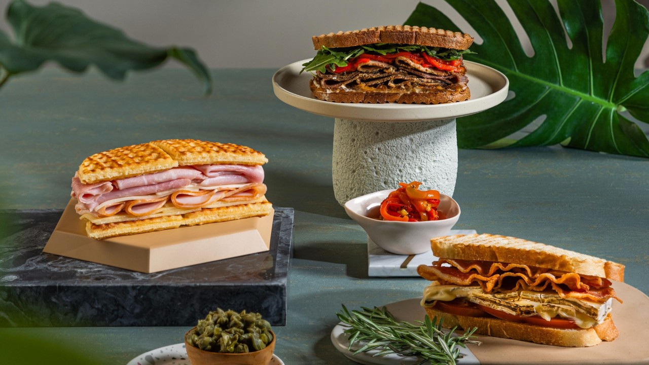 Sandwiches with local Singaporean flavours from Origin + Bloom, a cafe at Marina Bay Sands