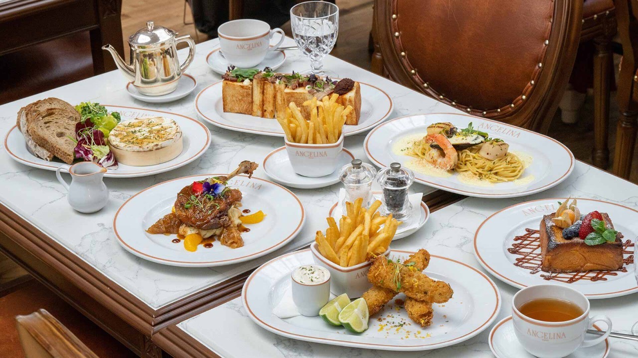 A table of lunch options at Angelina, one of the best lunch places in Singapore