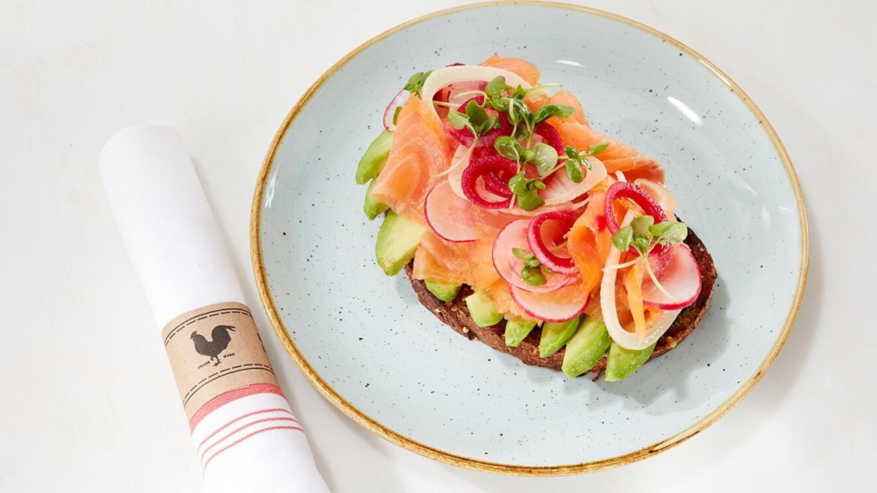 Smoked salmon and avocado toast for lunch in Singapore