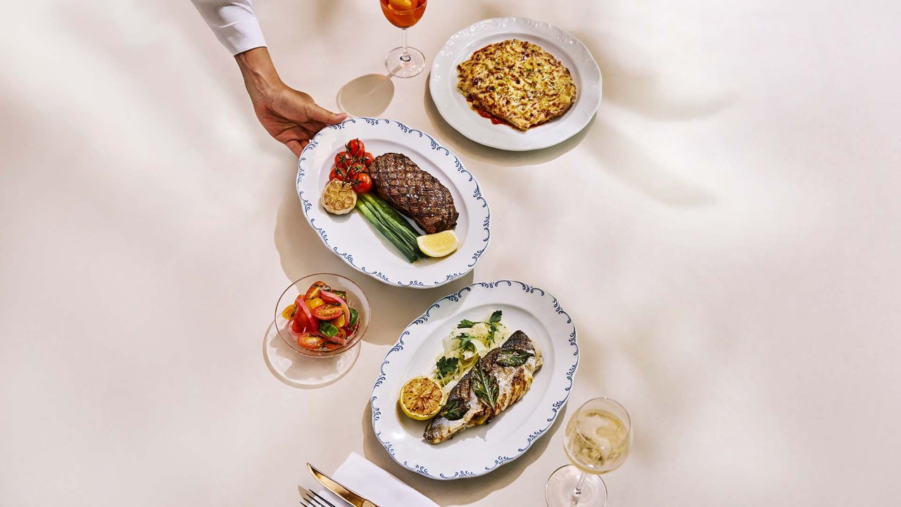 Steak for a rooftop lunch at LAVO, one of the best places for lunch with a view in Singapore