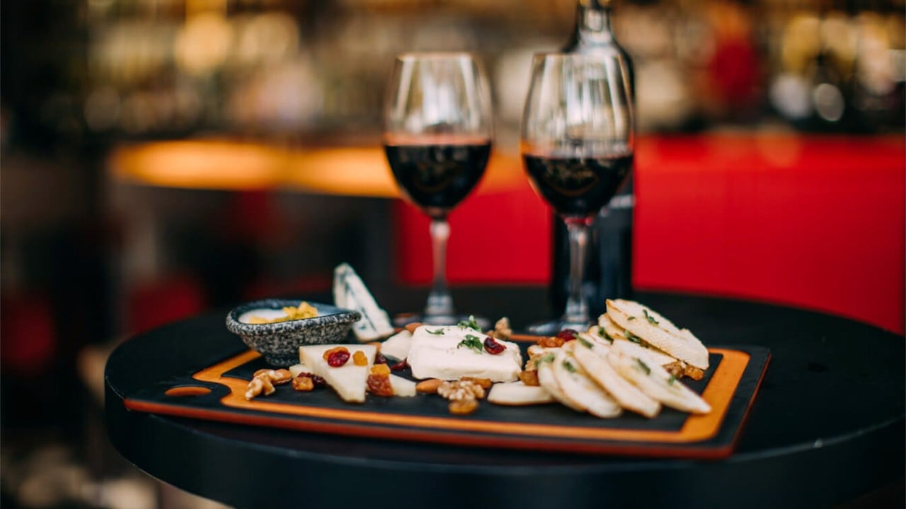 Red wine with cheese platter for an after-work drink and gathering in Singapore