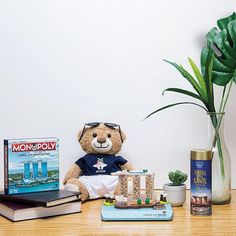 Monopoly, TWG tea, and other gifts you can get from the hotel gift shop at Marina Bay Sands
