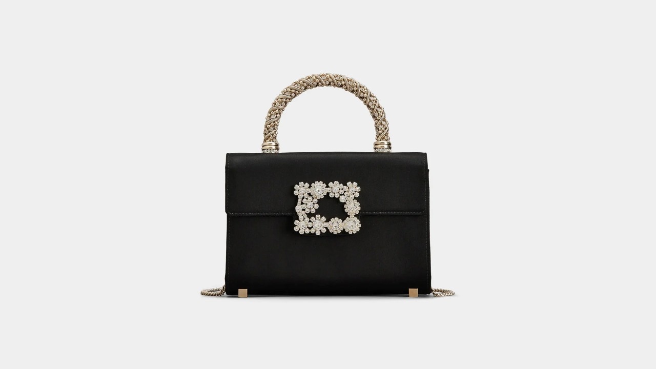 Crystal studded bag in black from Roger Vivier, a perfect gift for Mother's Day