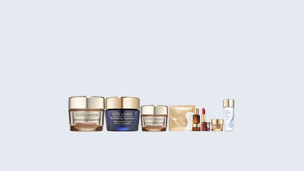 Moisturiser and skincare from Estee Lauder's beauty gift set made for Mother's Day