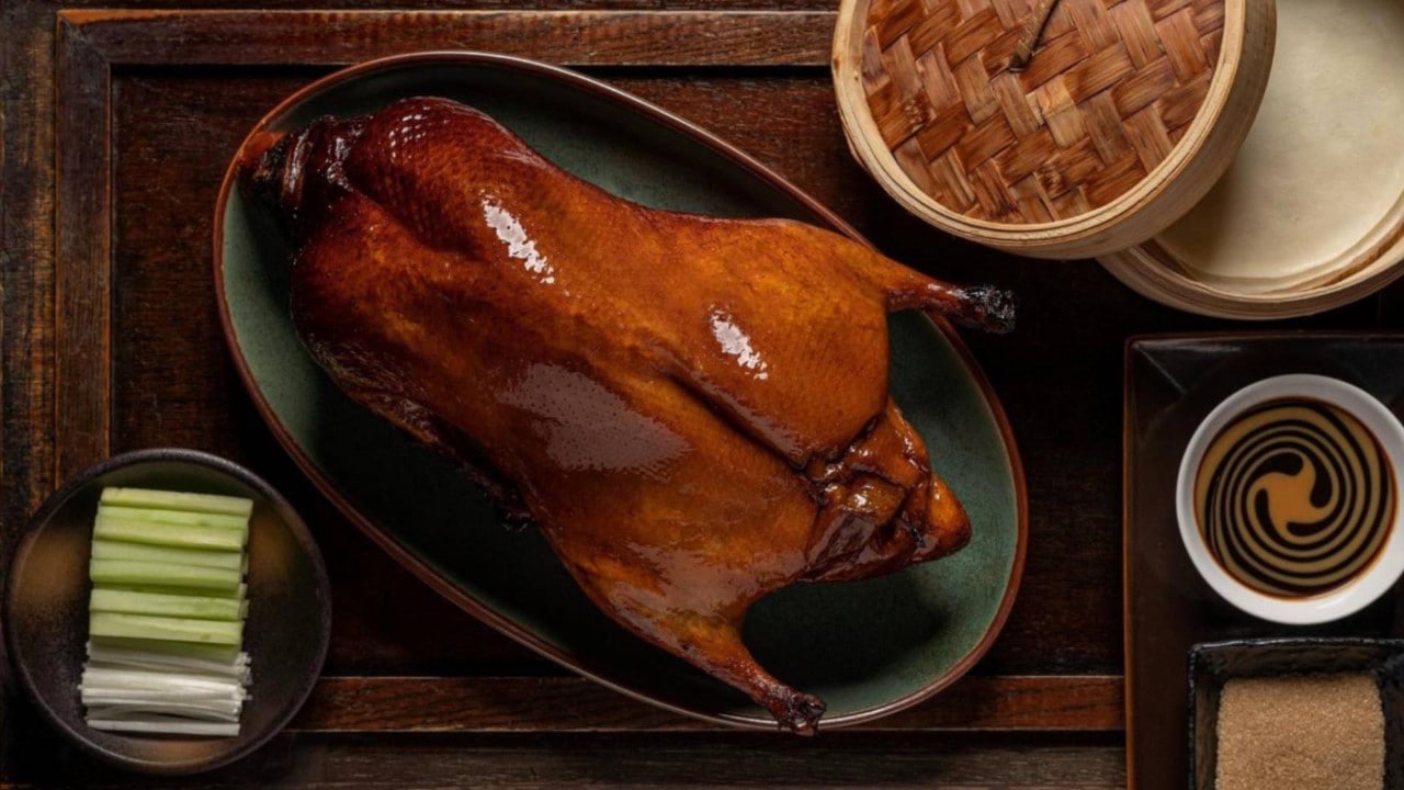 Roast duck at Mott 32, a perfect dish to share with family during Mid Autumn Festival in Singapore