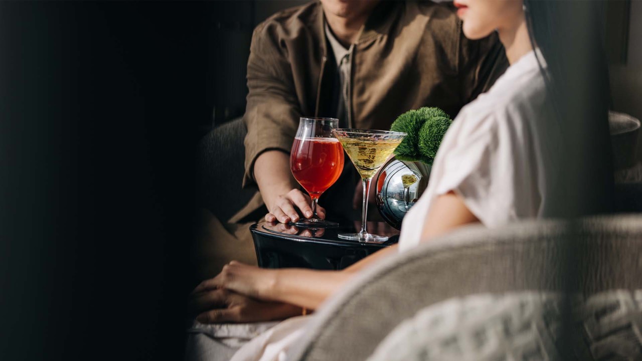 Couple celebrating Anniversary with Wine