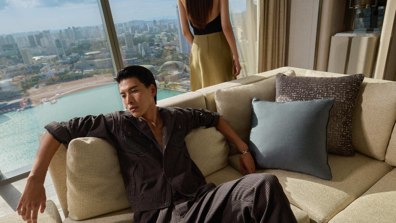 Luxury suite with view of Singapore