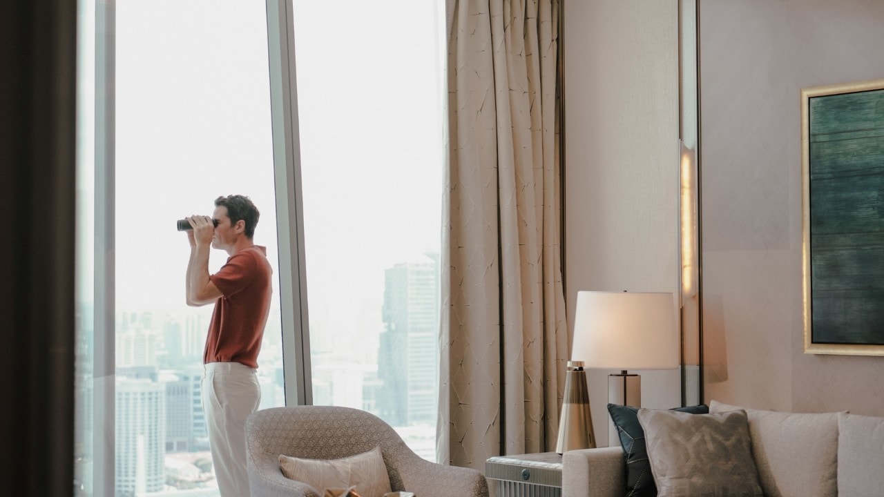 Couple in a luxury hotel suite