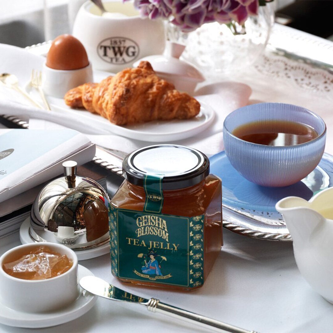 Tea and croissant at TWG Tea, a popular high tea and casual dining spot in Singapore