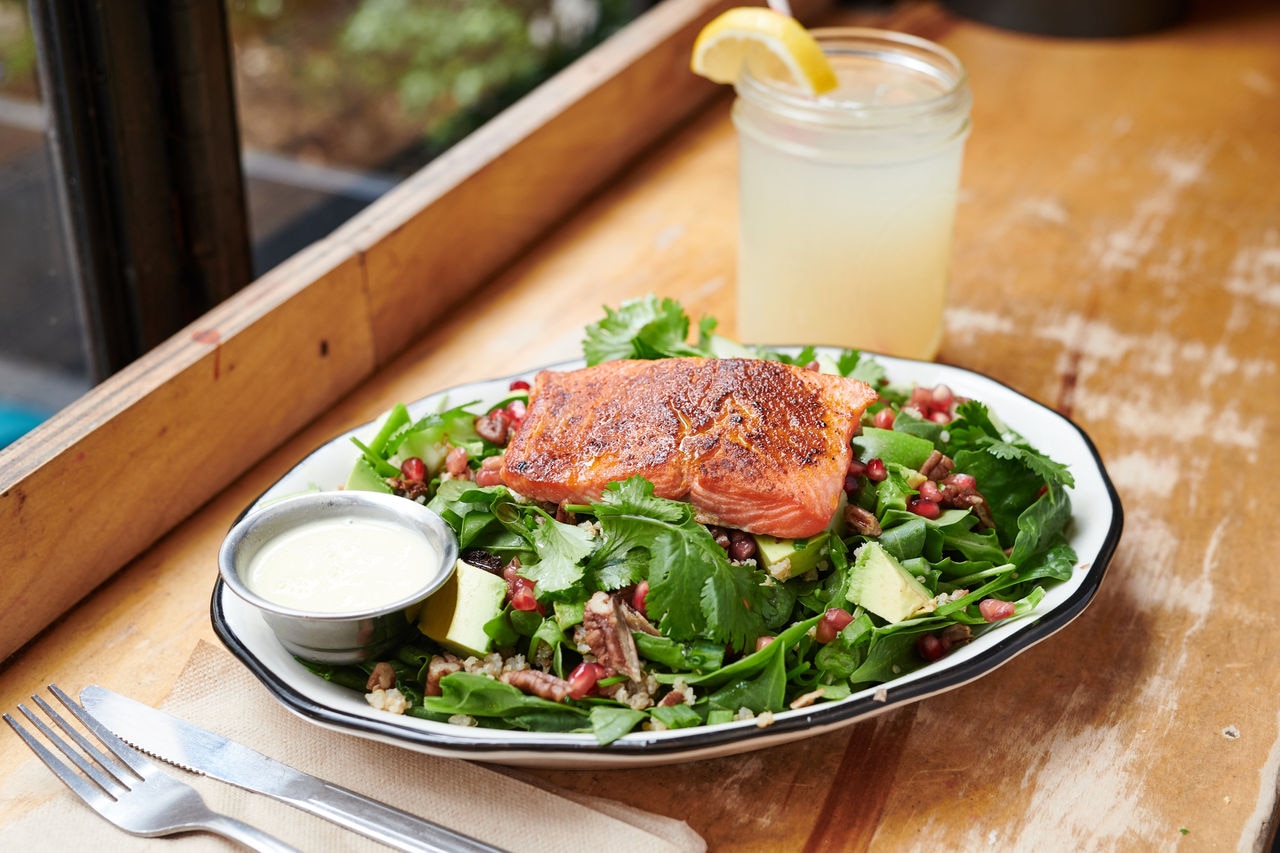 Black Tap_Vegan Spinach Salad with miso salmon.jpg