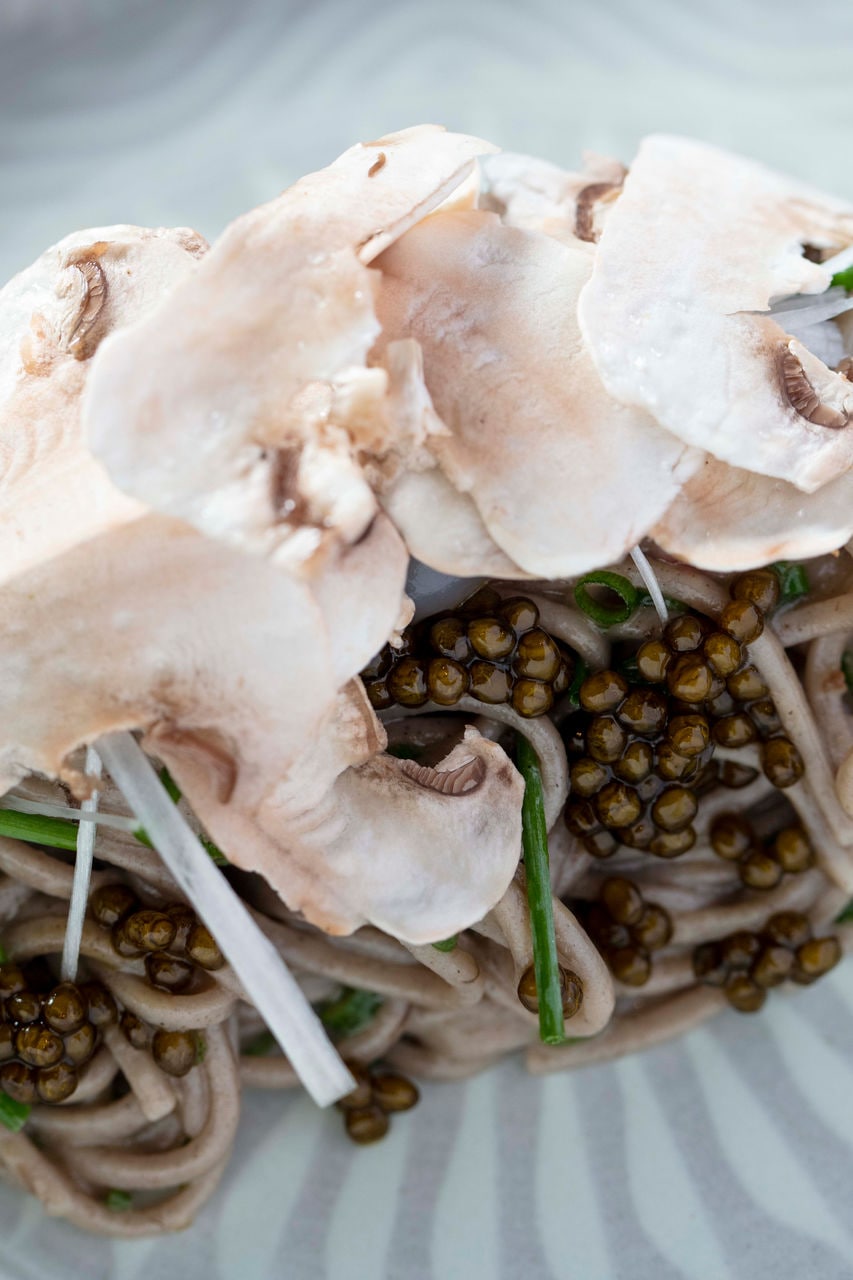 WAKUDA_Cold Soba with Truffles, Botan Shrimp, Shaved Mushroom, Caviar.jpg